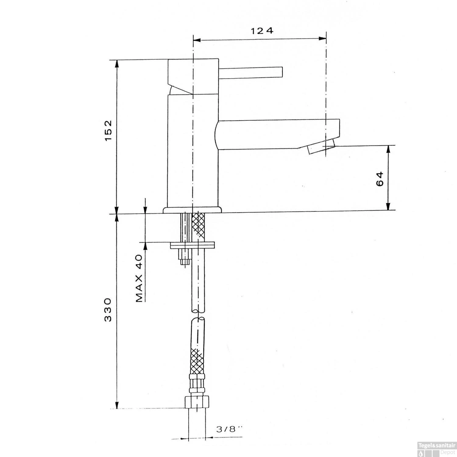 Wastafelmengkraan Sapho Rhapsody 1-hendel Recht 15.2 Cm Chroom 5 Wastafelmengkraan Sapho Rhapsody 1-hendel Recht 15.2 Cm Chroom - Afbeelding 5