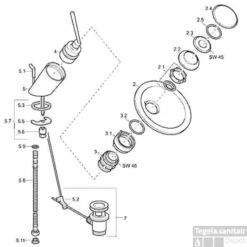 Hansa Murano Wastafelkraan Met Waste Chroom-glas -Baden Luxe Verkoop 55940