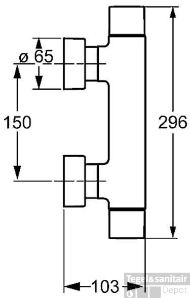 Hansa Tempra Style Douchethermostaat Sprong 151 Mm. Met S-kopp. Chroom 2 Hansa Tempra Style Douchethermostaat Sprong 151 Mm. Met S-kopp. Chroom - Afbeelding 2