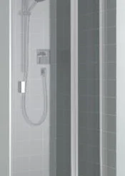 Kermi Raya Draaideur 90x200 Vast Segment Rechts Op Douchevloe Matzilver-clean Glas