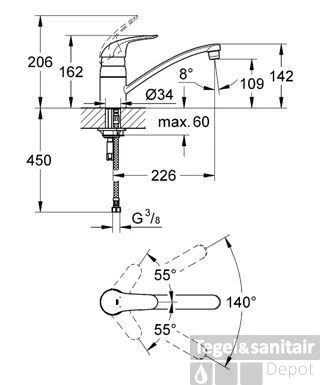 Grohe Euroeco Keukenkraan Met Lage Uitloop Chroom 2 Grohe Euroeco Keukenkraan Met Lage Uitloop Chroom - Afbeelding 2