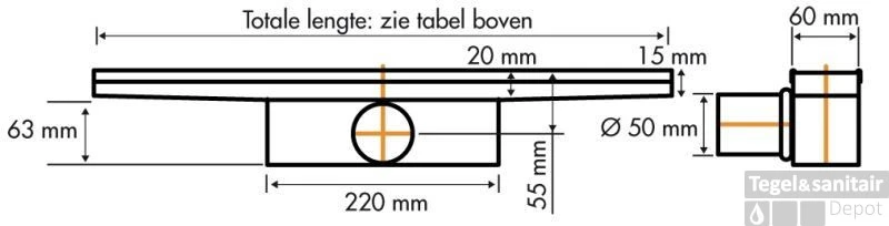Easydrain Compact 50 Afvoergoot 6x140 Cm. Zijuitlaat Rvs 2 Easydrain Compact 50 Afvoergoot 6x140 Cm. Zijuitlaat Rvs - Afbeelding 2