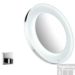 Emco Scheerspiegel Rond 26cm. Met Led Verl.batterij Chroom