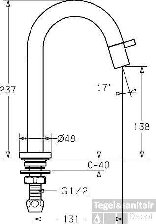 Hansa Nova Style Fonteinkraan Sprong 131 Mm.met Minimat Thermostaat Chroom 2 Hansa Nova Style Fonteinkraan Sprong 131 Mm.met Minimat Thermostaat Chroom - Afbeelding 2