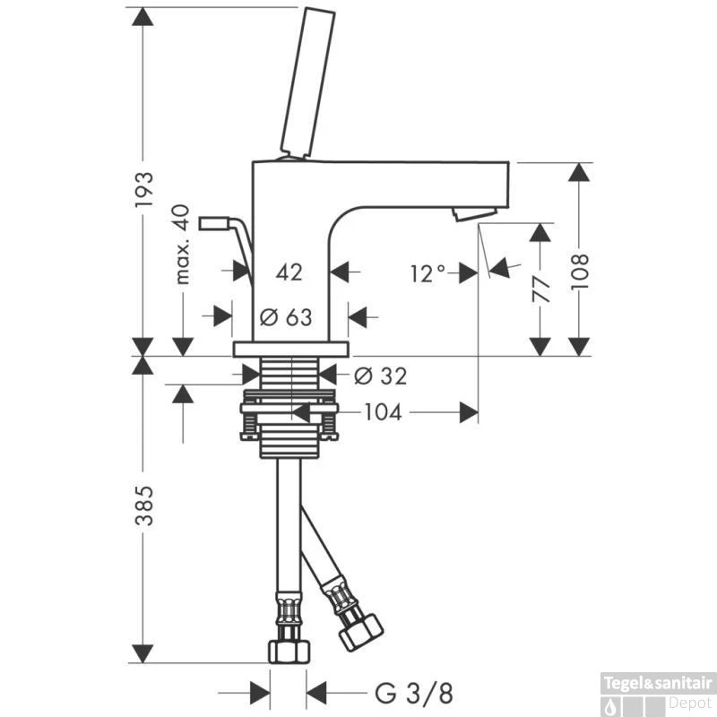 Axor Citterio Fonteinkraan Met Rechte Greep Chroom 2 Axor Citterio Fonteinkraan Met Rechte Greep Chroom - Afbeelding 2
