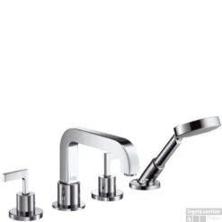 Axor Citterio Afdekset 4-gats Tegelrandcombinatie Met Rechte Gre Chroom