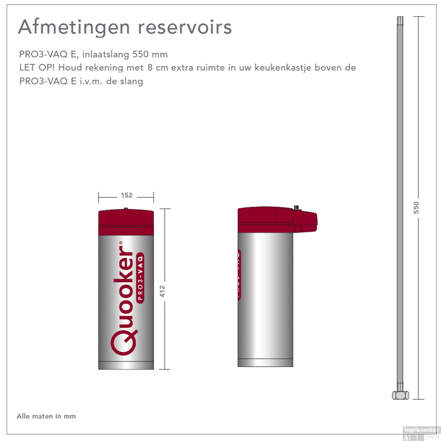 Quooker Fusion Square RVS Met Combi + Boiler 2 Quooker Fusion Square RVS Met Combi + Boiler - Afbeelding 2