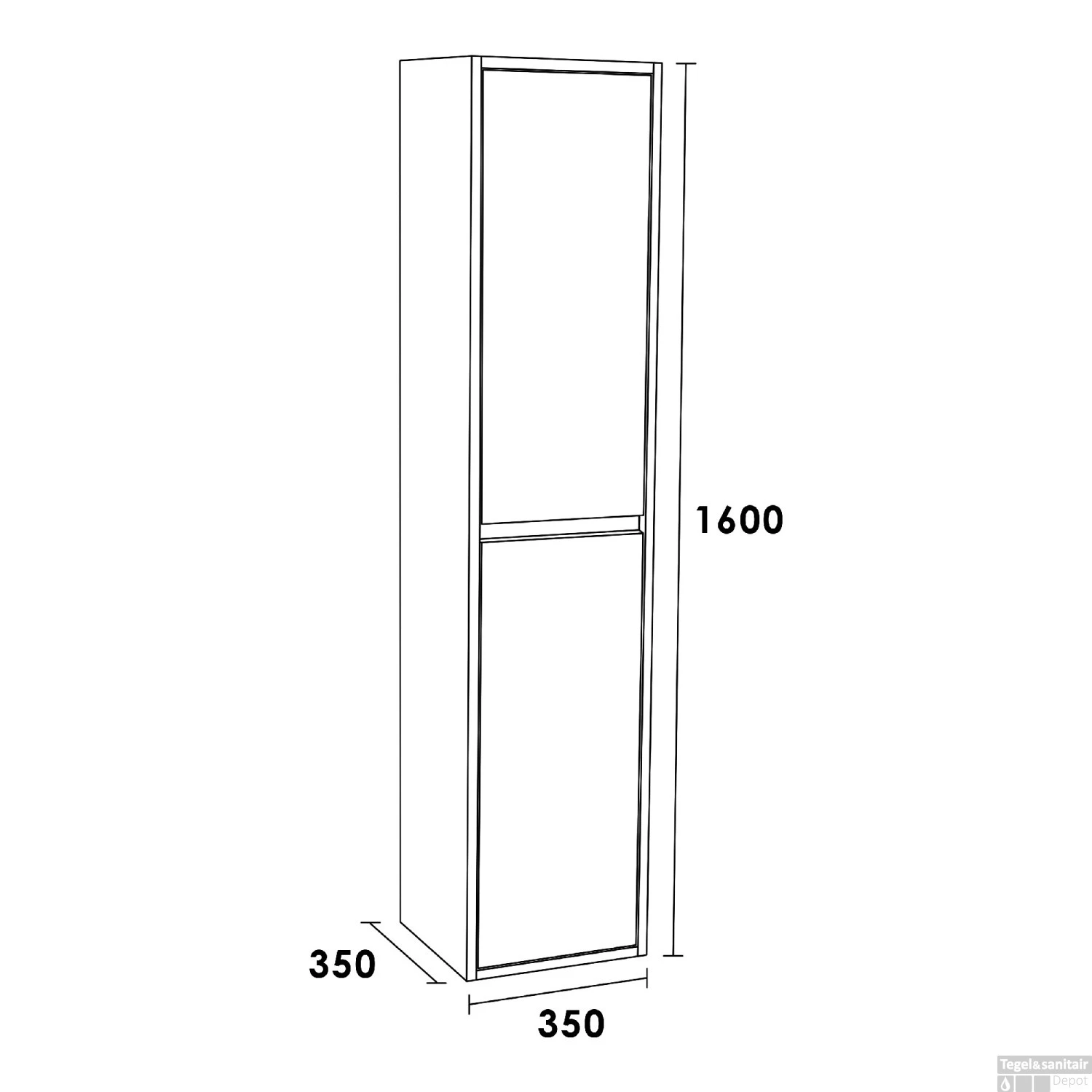Hoge Kast NEXXT Exclusive Line 160x35x35 Cm Burned Bark - Afbeelding 3