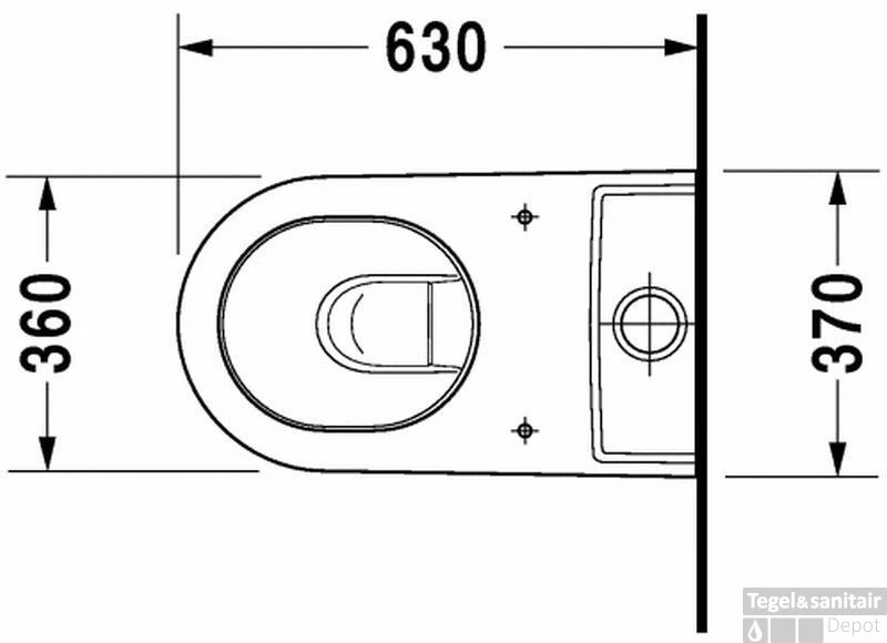 Duravit Starck 2 Duobloccloset 37x63 Cm. Wondergliss Wit 3 Duravit Starck 2 Duobloccloset 37x63 Cm. Wondergliss Wit - Afbeelding 3
