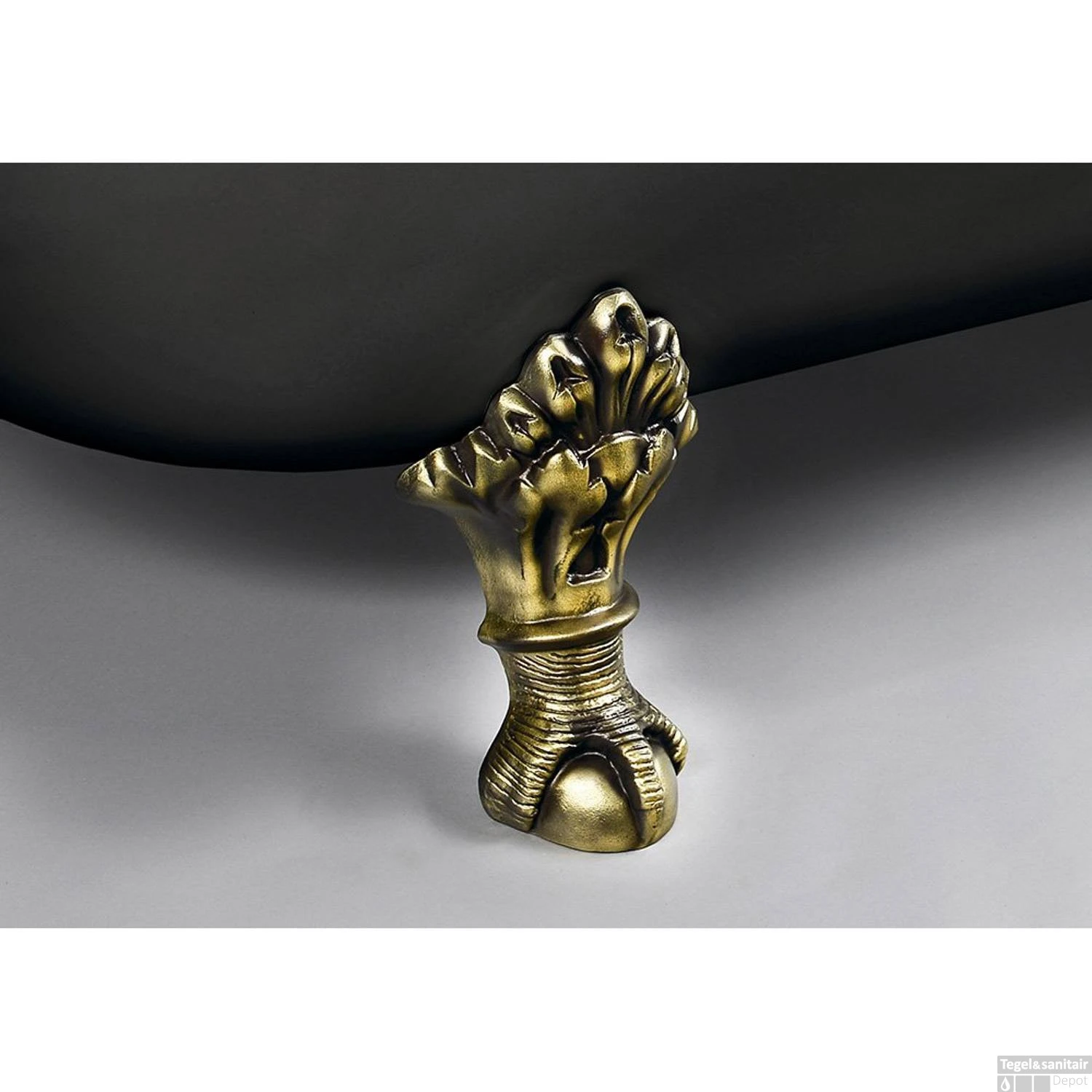 Vrijstaand Bad Sapho Foxtrot 170x75x49 Cm Wit / Zwart Met Leeuwenpoten Brons - Afbeelding 5