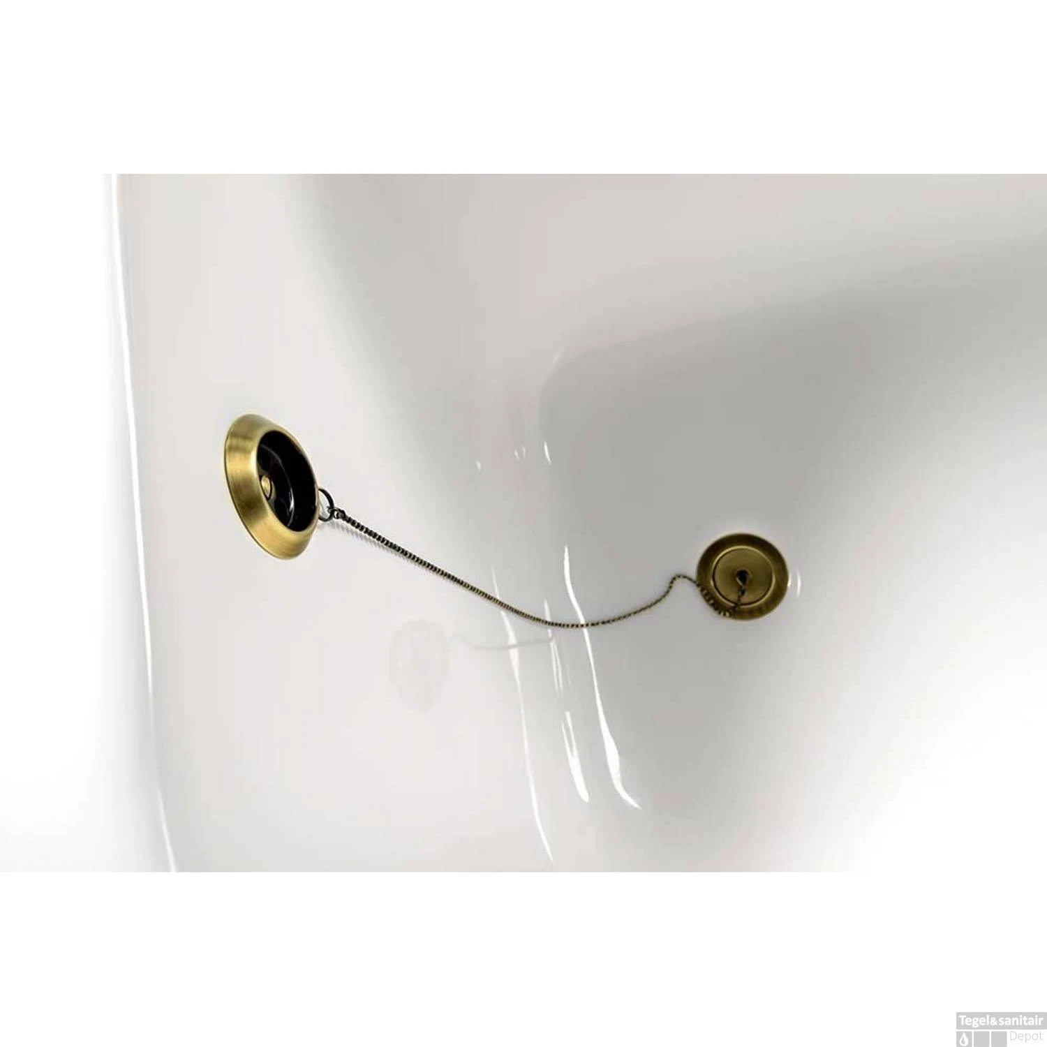 Vrijstaand Bad Sapho Foxtrot 170x75x49 Cm Wit / Zwart Met Leeuwenpoten Brons - Afbeelding 6