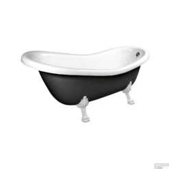 Nieuwkomers 7 Vrijstaand Bad Sapho Retro 158x73x72 Cm Wit / Zwart Met Leeuwenpoten