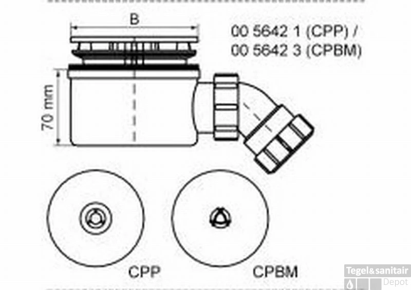 Walraven Mcalpine Douchebaksifon 90x40 Mm. Chroom 2 Walraven Mcalpine Douchebaksifon 90x40 Mm. Chroom - Afbeelding 2