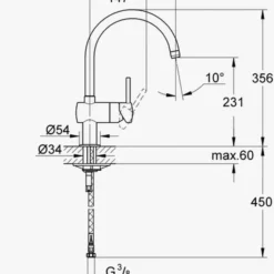 Grohe Minta Keukenkraan Voorsprong Uitloop 223 Mm. Supersteel -Baden Luxe Verkoop 74543
