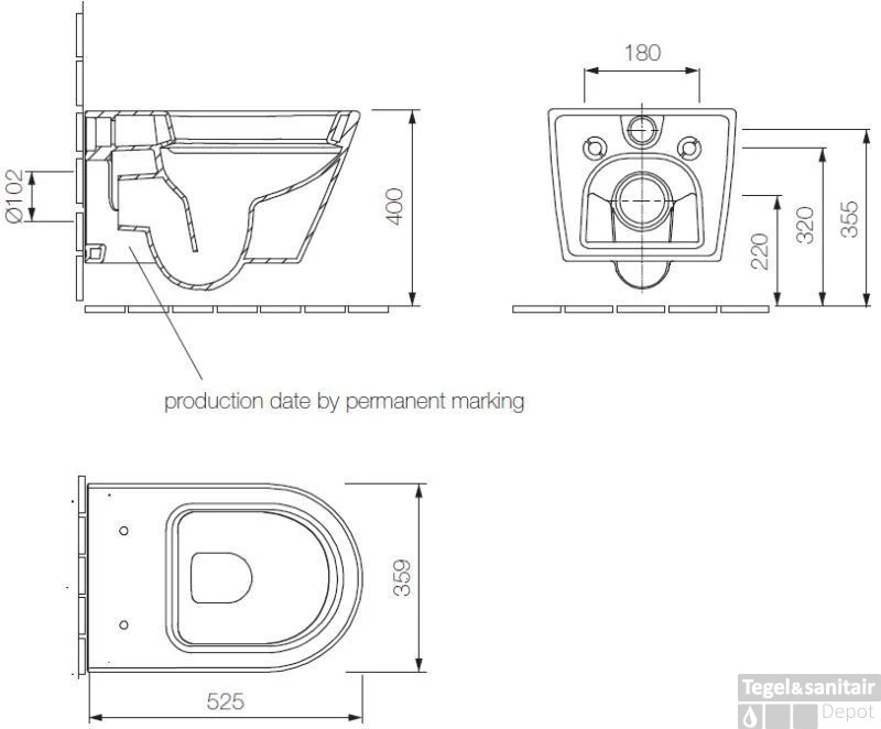 B&w-luxury Fortuna 2 Wandcloset Diepspoel Wit 3 B&w-luxury Fortuna 2 Wandcloset Diepspoel Wit - Afbeelding 3