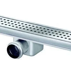 Berg Van Den Douchegoot 80 Cm. Met Flens Zij Uitlaat 50 Mm. Rvs