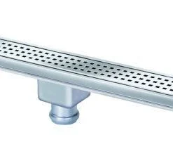 Berg Van Den Douchegoot 120 Cm. M/ Flens Onder Uitlaat 50 Mm. Rvs