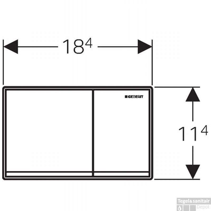 Geberit Omega 60 Bedieningsplaat 2-knops Frontbediening Glas Zwart-aluminium 2 Geberit Omega 60 Bedieningsplaat 2-knops Frontbediening Glas Zwart-aluminium - Afbeelding 2
