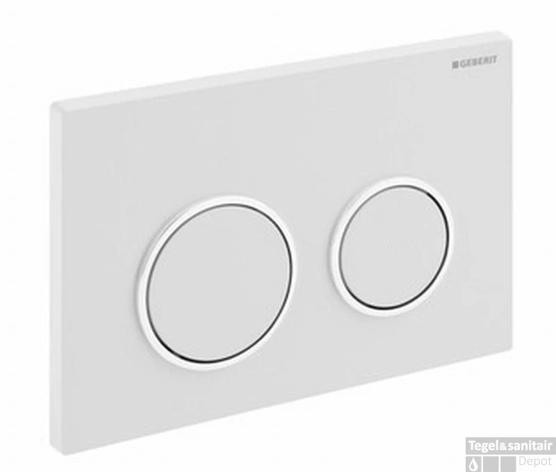 Geberit Omega 20 Bedieningsplaat 2-knops Front/planchetbediening Wit-goud-wit 1 Geberit Omega 20 Bedieningsplaat 2-knops Front/planchetbediening Wit-goud-wit