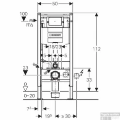 Geberit Duofix Omega Inbouwreservoir H112 Front/planchetbediening -Baden Luxe Verkoop 77515