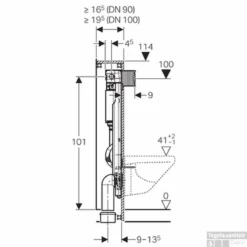 Geberit Inbouwreservoir | Gis Omega | Front/Planchetbediening | Hoogte 114cm -Baden Luxe Verkoop 77523