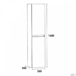 Kolomkast Sanitop Solution 160 Cm Black Wood Zwart -Baden Luxe Verkoop 7824 hoge kast solution 160 black wood t