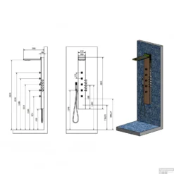 Douchepaneel Sapho Soul 200 150x21 Cm Thermostatisch Vierkant Aluminium -Baden Luxe Verkoop 78772 douchepaneel sapho soul 200 150x21 cm thermostatisch vierkant aluminium 7