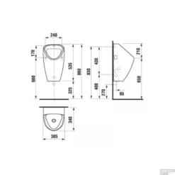 Urinoir Met Achterinlaat Jika Euroline Keramiek 53.5x30.5x34 Cm Wit -Baden Luxe Verkoop 8.4306.0.000.000.1 1