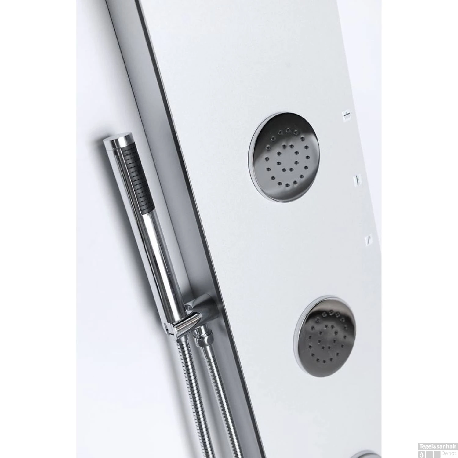 Douchepaneel Sapho 5Side 155x25 Cm Mengkraan Rond Aluminium 3 Douchepaneel Sapho 5Side 155x25 Cm Mengkraan Rond Aluminium - Afbeelding 3