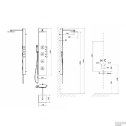 Douchepaneel Sapho 5Side 155x25 Cm Mengkraan Vierkant Wit -Baden Luxe Verkoop 80216 douchepaneel sapho 5side 155x25 cm mengkraan vierkant wit 4