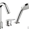 Hansgrohe Logis Afdekset 3-gats Badrandcombinatie Met Handdouche Chroom