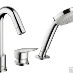 Hansgrohe Logis Afdekset 3-gats Badrandcombinatie Met Handdouche Chroom