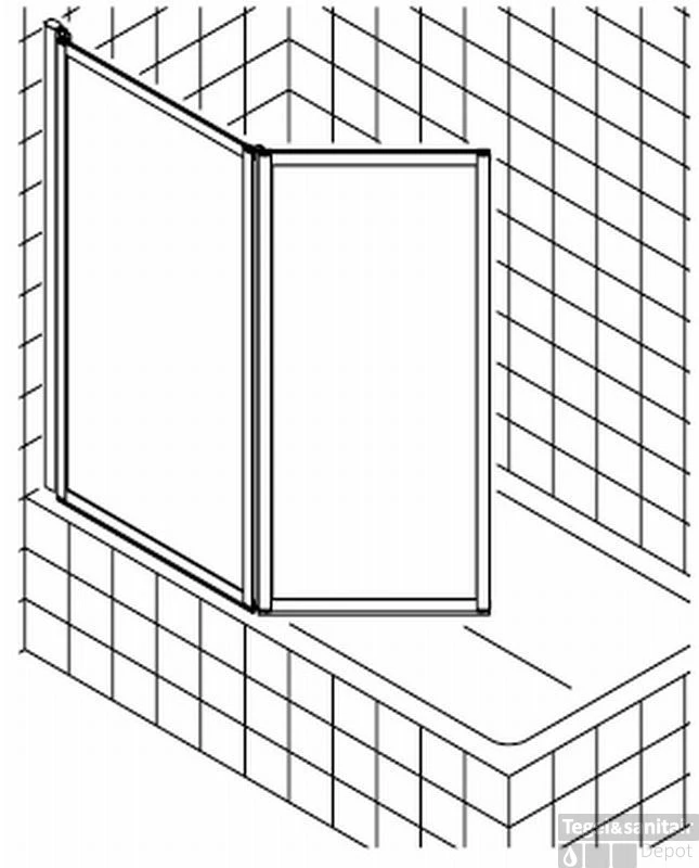 Kermi Vario Badklapwand 2-delig 115 Cm. Parelglas Matzilver-kunststof Glas 2 Kermi Vario Badklapwand 2-delig 115 Cm. Parelglas Matzilver-kunststof Glas - Afbeelding 2