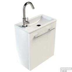 B&w-luxury Fortuna Fonteinmeubel Deur Links Fontein-kraan-sifon-plug Wit