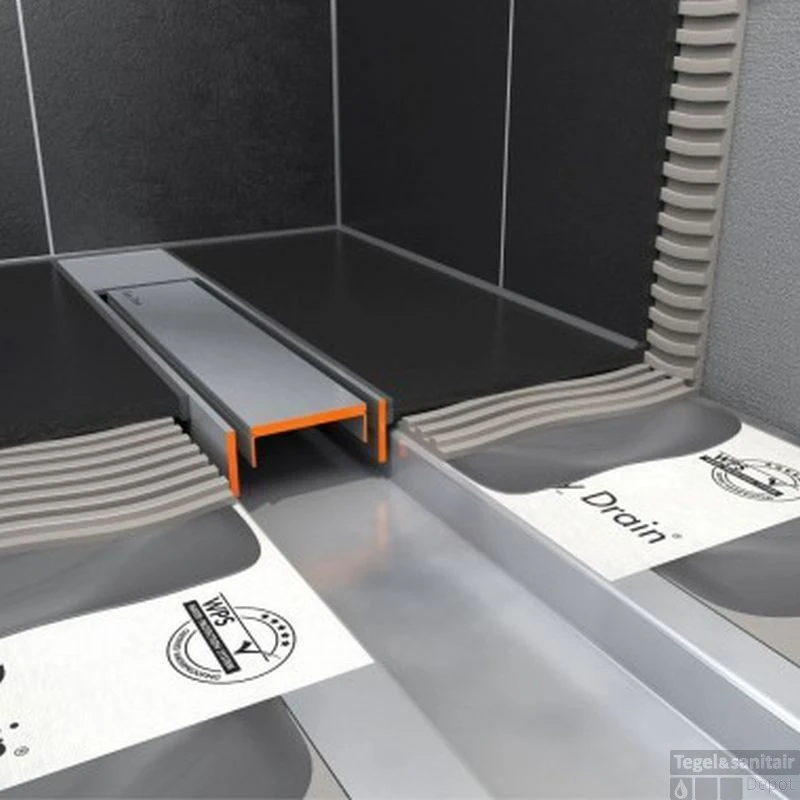 Easydrain Compact Modulo Design Douchegoot 80 Cm. Rooster Z2 Waterslot 30 Mm. Rvs Geborsteld 2 Easydrain Compact Modulo Design Douchegoot 80 Cm. Rooster Z2 Waterslot 30 Mm. Rvs Geborsteld - Afbeelding 2