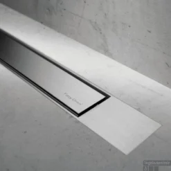 Easydrain Compact Modulo Design Douchegoot 80 Cm. Rooster Z2 Waterslot 30 Mm. Rvs Geborsteld