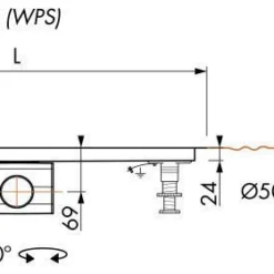Easydrain Xs Taf Douchegoot 170 Cm. Met Rooster Z1 Waterslot 50mm. Rvs Geborsteld -Baden Luxe Verkoop 81518 2