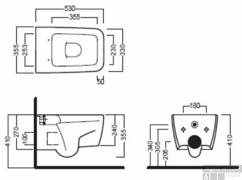 B&w-luxury Agathon S Wandcloset 35x53 Met Softclose Zitting Wit 2 B&w-luxury Agathon S Wandcloset 35x53 Met Softclose Zitting Wit - Afbeelding 2
