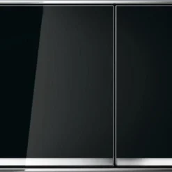 Geberit Omega 60 Bedieningsplaat 2-knops Frontbediening Glas Zwart-aluminium