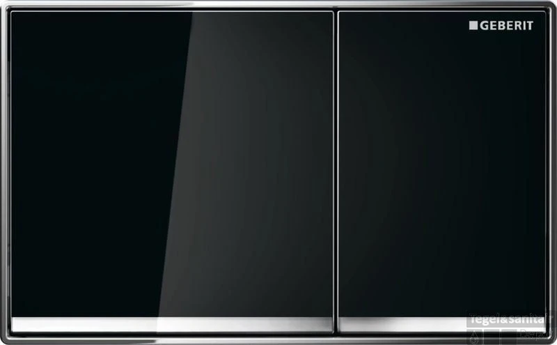 Geberit Omega 60 Bedieningsplaat 2-knops Frontbediening Glas Zwart-aluminium 1 Geberit Omega 60 Bedieningsplaat 2-knops Frontbediening Glas Zwart-aluminium