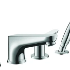 Hansgrohe Focus E Afdekset 4-gats Badrandcombinatie Met Douchegarn. Chroom