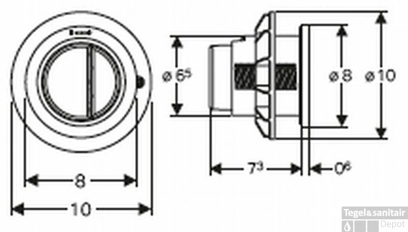 Geberit Type 01 2-knops Pneumatische Meubeldrukker Mat Chroom 2 Geberit Type 01 2-knops Pneumatische Meubeldrukker Mat Chroom - Afbeelding 2