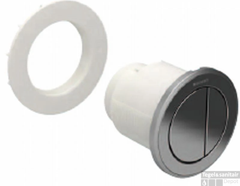 Geberit Type 10 2-knops Pneumatische Meubeldrukker Mat Chroom-chroom 1 Geberit Type 10 2-knops Pneumatische Meubeldrukker Mat Chroom-chroom