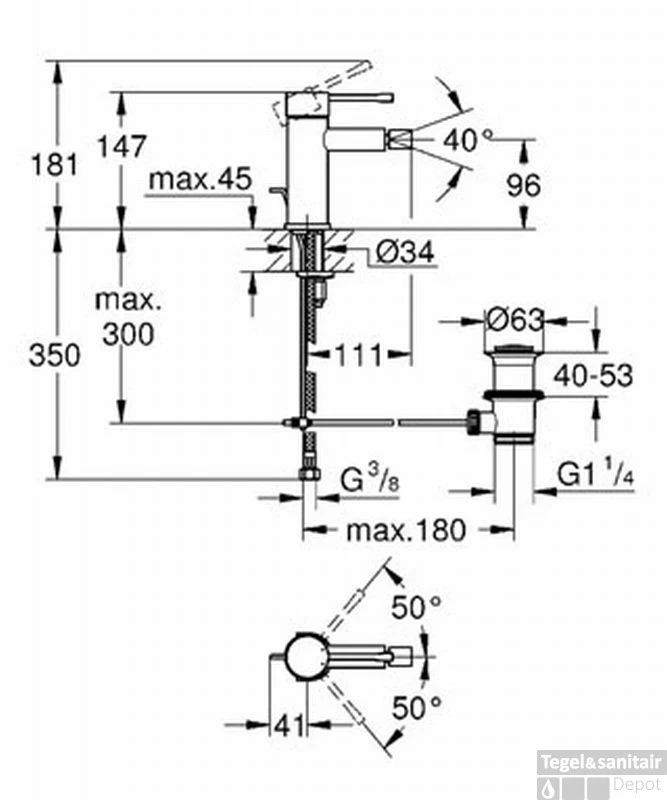 Grohe Essence New S-size Bidetkraan Met Waste Chroom 2 Grohe Essence New S-size Bidetkraan Met Waste Chroom - Afbeelding 2