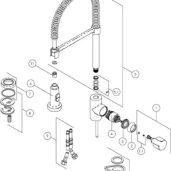 B&w-luxury Montare Keukenkraan Met Kolom En Veer Chroom -Baden Luxe Verkoop 86498