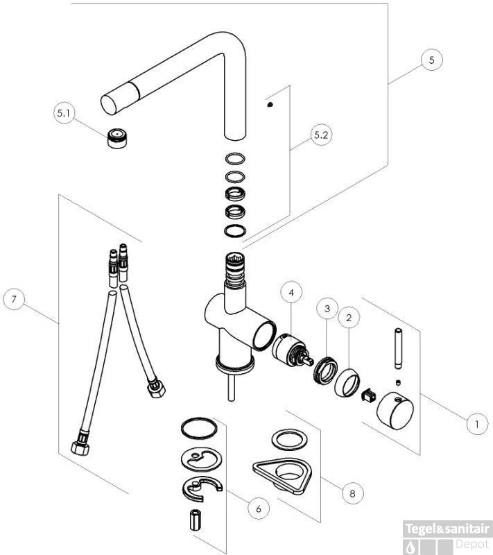 B&w-luxury Carati Keukenkraan Chroom 4 B&w-luxury Carati Keukenkraan Chroom - Afbeelding 4