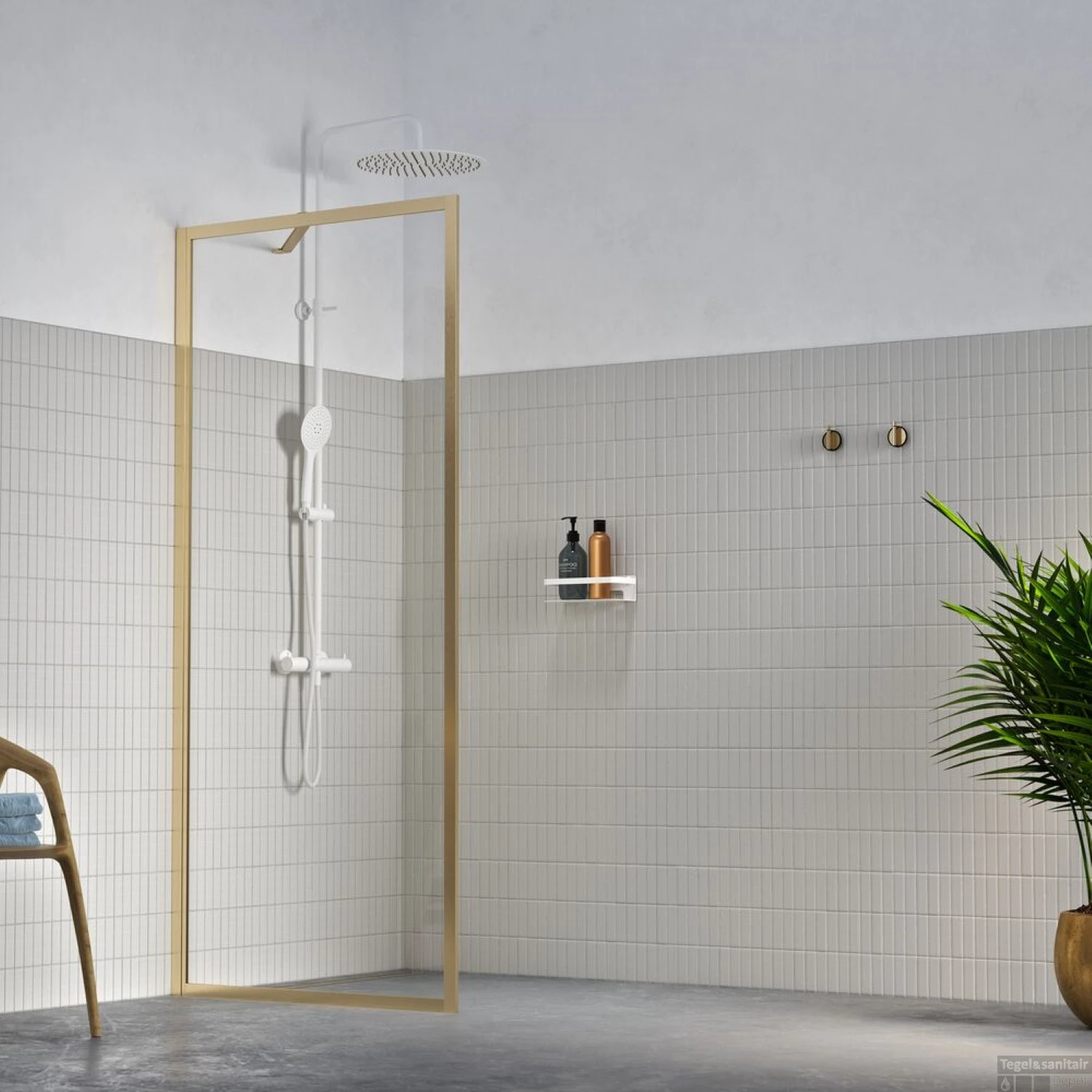 Sealskin Contour Inloopdouche Type A3 88x200 Cm, 6 Mm Helder Veiligheidsglas Met Antikalklaag Geborsteld Goud 1 Sealskin Contour Inloopdouche Type A3 88x200 Cm, 6 Mm Helder Veiligheidsglas Met Antikalklaag Geborsteld Goud