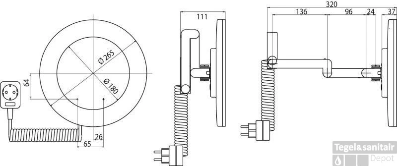Emco Asis Scheerspiegel Rond Met Led Verlichting En Snoer Chroom 2 Emco Asis Scheerspiegel Rond Met Led Verlichting En Snoer Chroom - Afbeelding 2