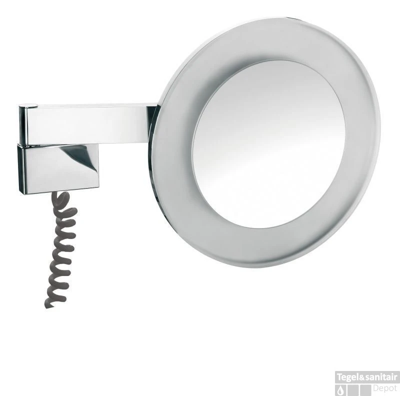 Emco Asis Scheerspiegel Rond Met Led Verlichting En Snoer Chroom 1 Emco Asis Scheerspiegel Rond Met Led Verlichting En Snoer Chroom