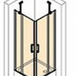 Huppe Classics 2 2-dlg. Hoekinstap 80/80x200 Cm. Gl.zilver-antiplaque Glas